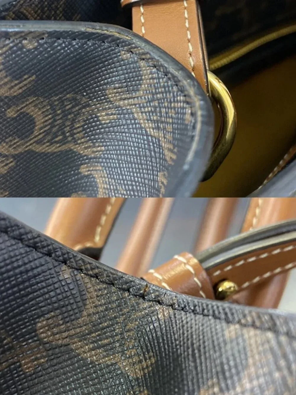 CELINE Logo Vertical Cabas 2Way Hand Tote Bag Triomphe Canvas Leather